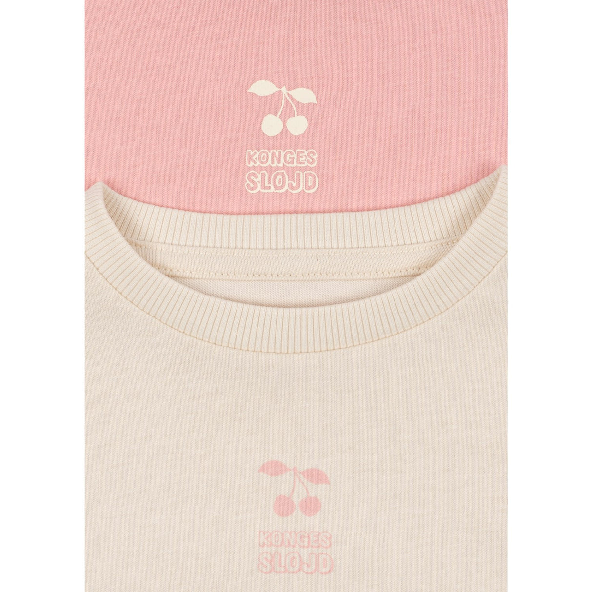 Konges Sløjd Pink Dolphin/Antique White 2 Pakke Lin Ls Tee Gots