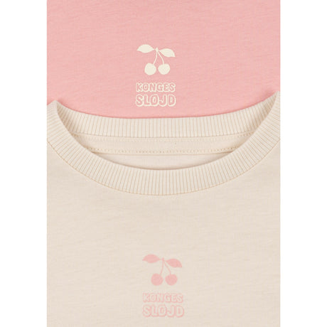 Konges Sløjd Pink Dolphin/Antique White 2 Pakke Lin Ls Tee Gots