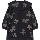 TinyCottons Denim Dark Wash 1 Horses & Flowers Denim Kjole