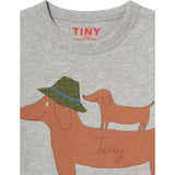 TinyCottons Medium Grey Heather Two Dogs Graphic Sleeve Tee