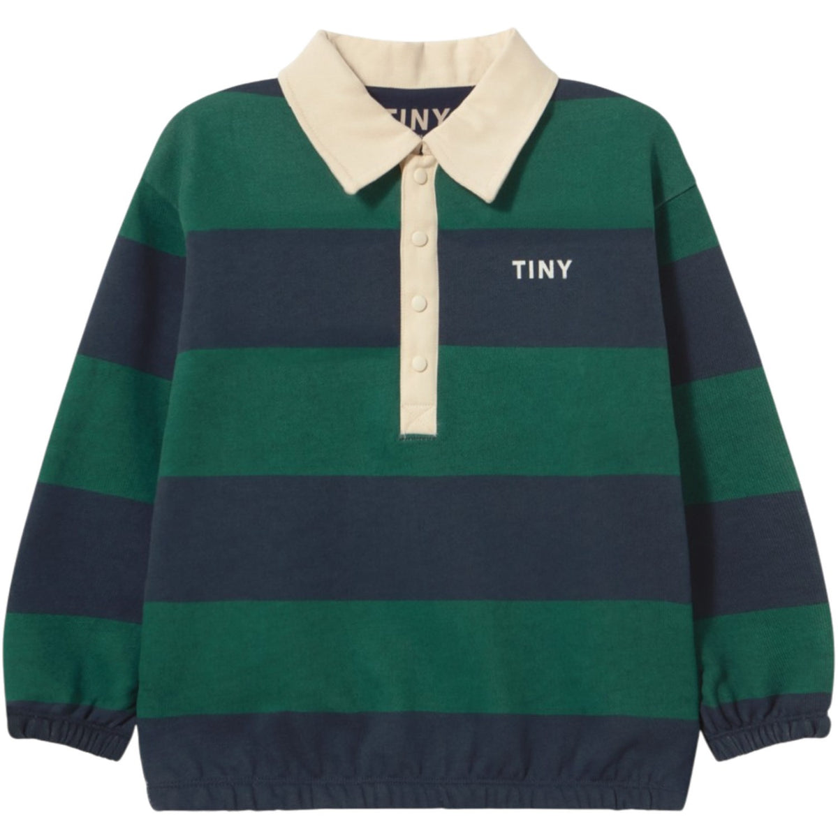 TinyCottons Dark Green Navy Stripes Polo Collegegenser