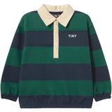 TinyCottons Dark Green Navy Stripes Polo Collegegenser
