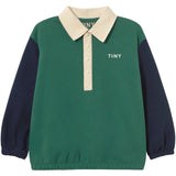 TinyCottons Dark Green Farge Block Polo Sleeve Tee