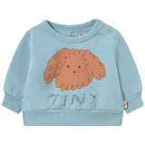 TinyCottons Denim Blue Curly Dog Graphic Baby Collegegenser