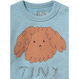 TinyCottons Denim Blue Curly Dog Graphic Baby Collegegenser