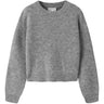Name It Grey Melange Nkfholly Ls Boxy Kort Strikk Noos