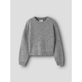 Name It Grey Melange Nkfholly Ls Boxy Kort Strikk Noos