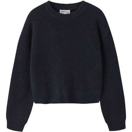 Name It Dark Sapphire Nkfholly Ls Boxy Kort Strikk Noos