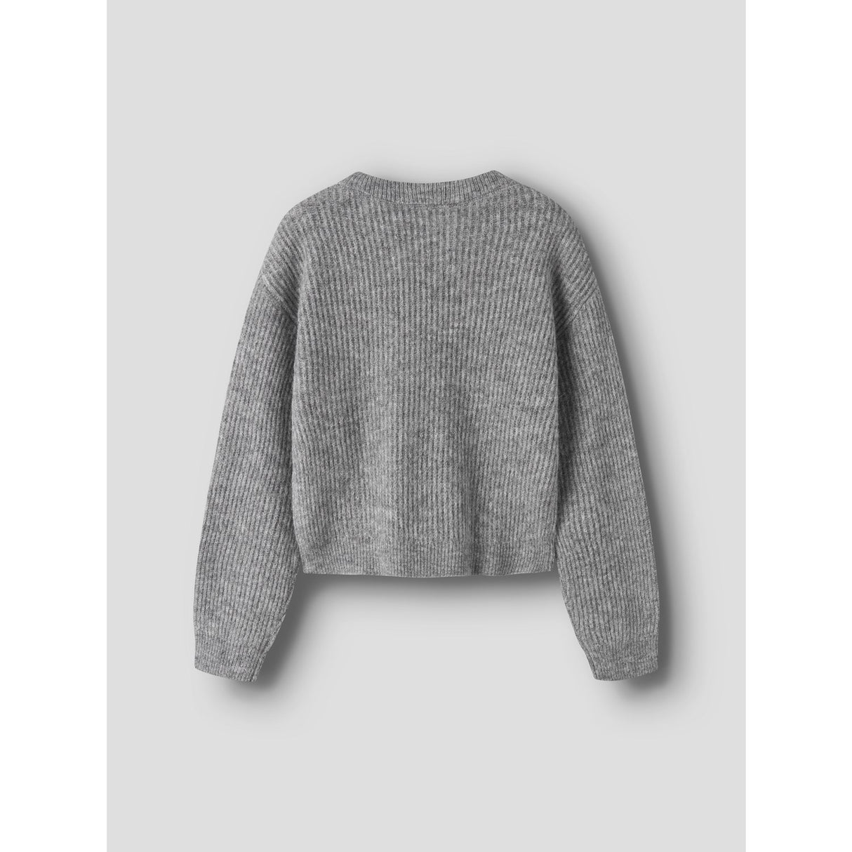 Name It Grey Melange Nkfholly Ls Boxy Kort Strikk Noos