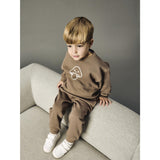 Name It Brown Lentil Antique White Print Nmnriley Ls Rlx Sweat Bru Noos