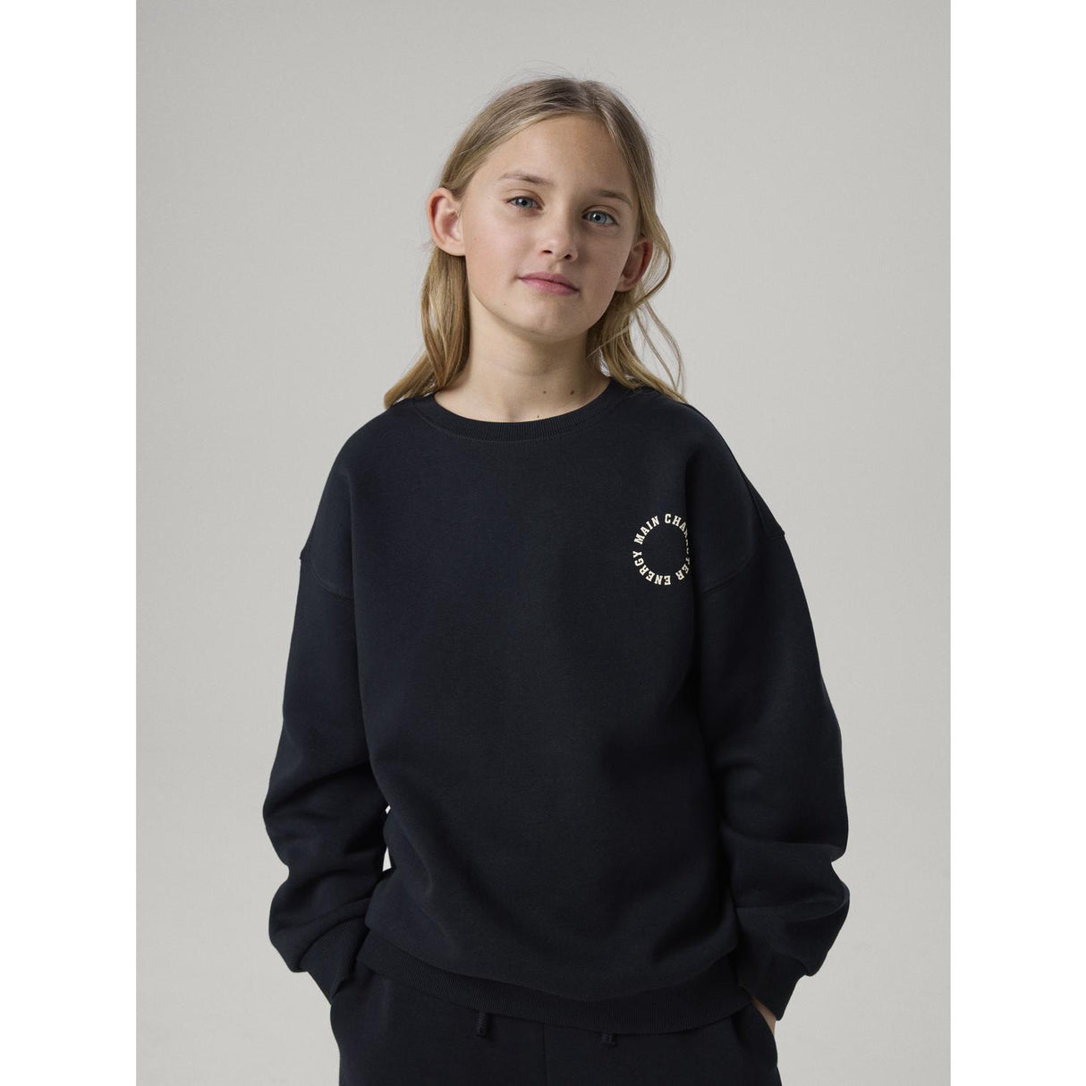 Name It Black Antique White Print Nkfria Ls Rlx Sweat Bru Noos