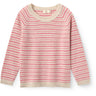 COPENHAGEN COLORS Blossom Pink Stripe Merino Classic Rib Bluse