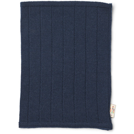 COPENHAGEN COLORS Navy Rib Strikket Tube Skjerf I Merino Ull