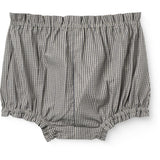 COPENHAGEN COLORS Grey Check Comb. Checkered Emb. Baby Sett M/ Bluse Og Bloomers
