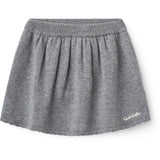 COPENHAGEN COLORS Grey Mel. Cashmere Skjørt M/ Emb.