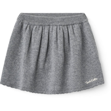 COPENHAGEN COLORS Grey Mel. Cashmere Skjørt M/ Emb.