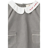 COPENHAGEN COLORS Grey Check Comb. Checkered Emb. Baby Sett M/ Bluse Og Bloomers