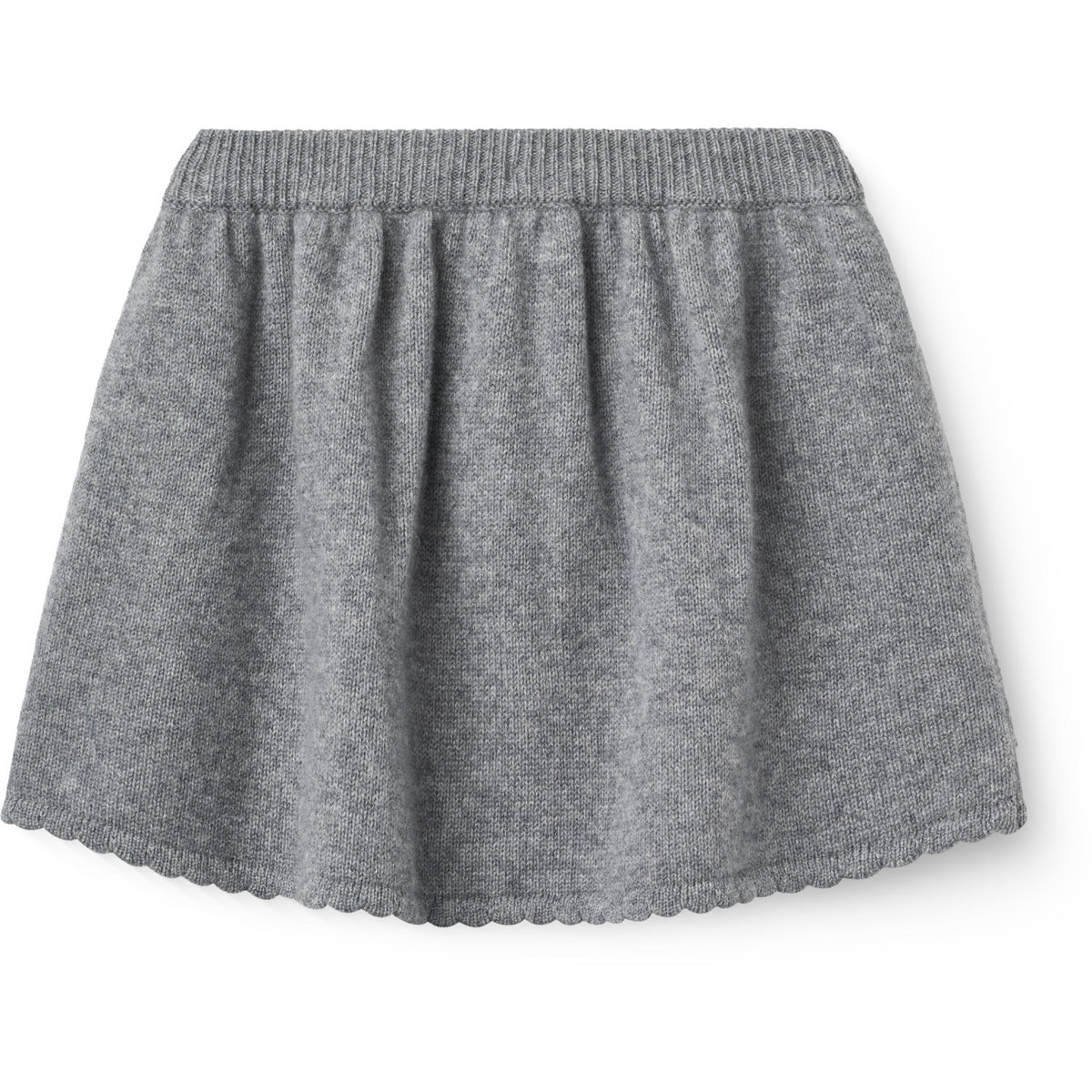 COPENHAGEN COLORS Grey Mel. Cashmere Skjørt M/ Emb.