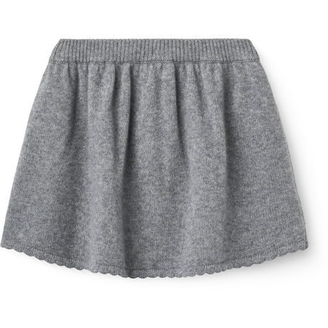 COPENHAGEN COLORS Grey Mel. Cashmere Skjørt M/ Emb.