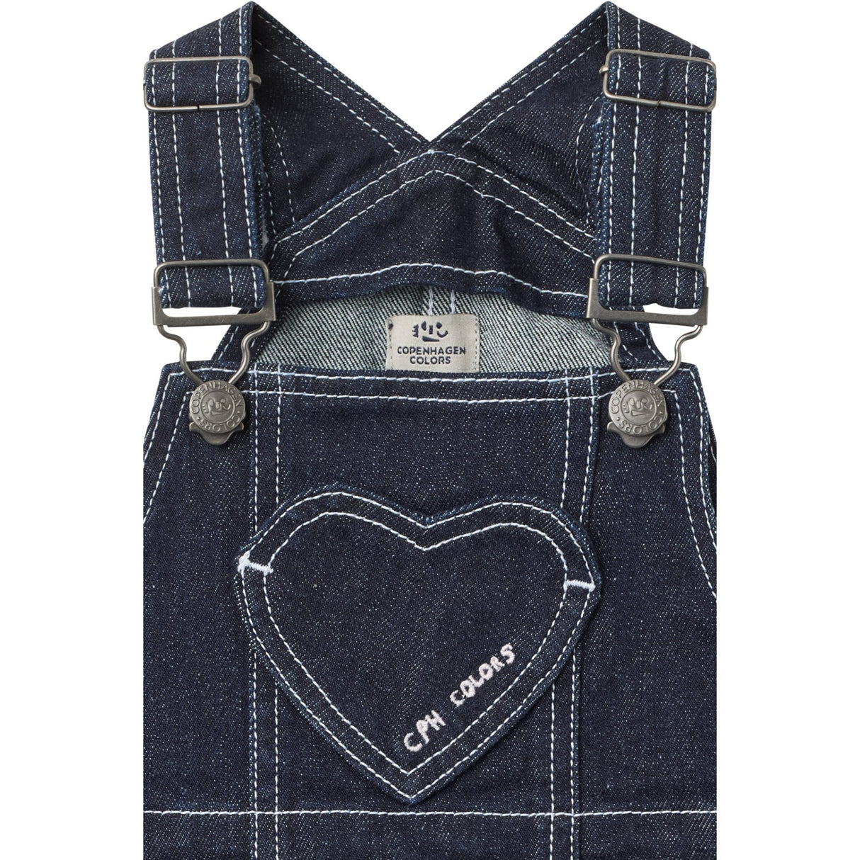 COPENHAGEN COLORS Raw Denim Organic Denim Spencer Kjole M/ Heart Lomme
