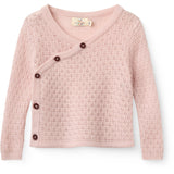 COPENHAGEN COLORS Soft Pink Merino Pattern Baby Cross-Over Cardigan