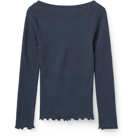 COPENHAGEN COLORS Navy Modal Rib Ls Tee M/ Heart Hole Pattern