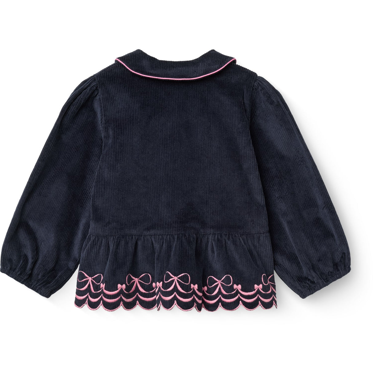 COPENHAGEN COLORS Navy Corduroy Bluse M/ Emb.
