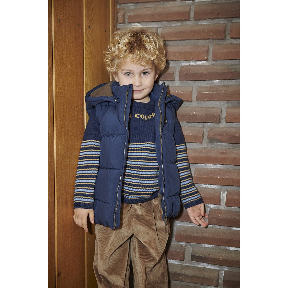 COPENHAGEN COLORS Brown Corduroy Pant M/ Adj. Waist