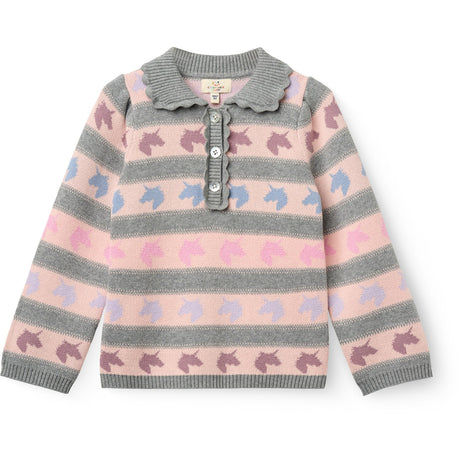 COPENHAGEN COLORS Unicorn Enhjørning Pattern Ls. Bluse M/ Halsbånd