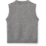 COPENHAGEN COLORS Grey Mel./Dk. Brown/Navy Comb. Argyle Strikket Vest