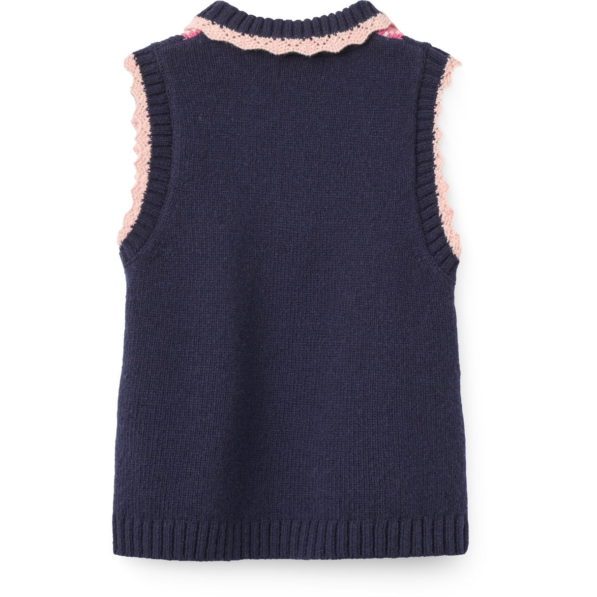 COPENHAGEN COLORS Navy/Soft Pink/Blossom Pink Comb. Argyle Vest M/ Deco