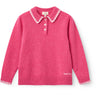 COPENHAGEN COLORS Fuschsia Comb. Cashmere Bluse M/ Halsbånd & Teppe Stitch