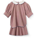 COPENHAGEN COLORS Winter Rose Check Comb. Checkered Bluse Og Skjørt Sett