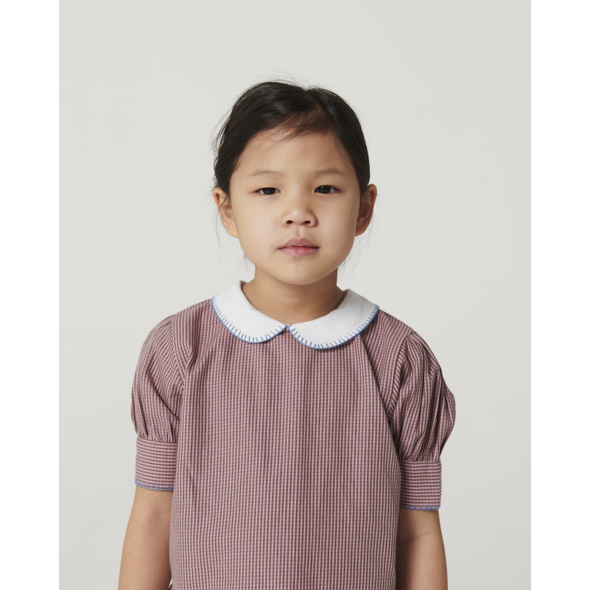COPENHAGEN COLORS Winter Rose Check Comb. Checkered Bluse Og Skjørt Sett