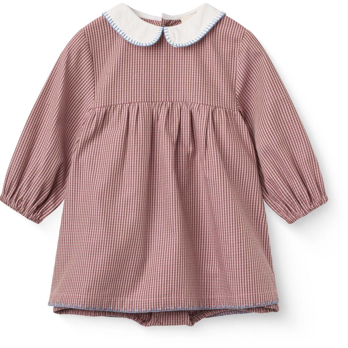 COPENHAGEN COLORS Winter Rose Check Comb. Checkered Romper Kjole M/ Halsbånd
