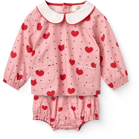 COPENHAGEN COLORS Heart Aop Baby Sett M/ Heart Aop