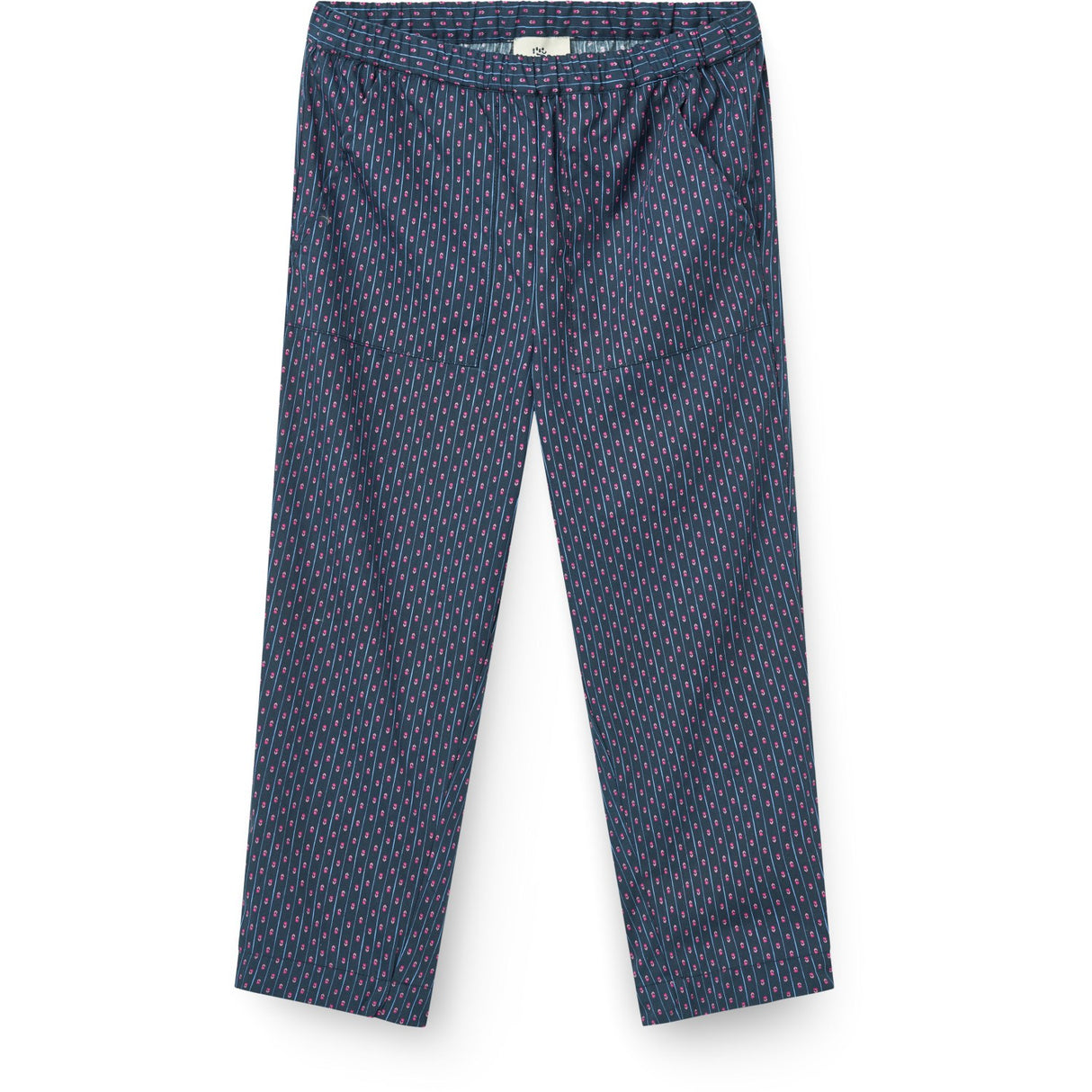 COPENHAGEN COLORS Navy Flower Aop Printed Navy Flower Bukser
