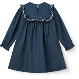 COPENHAGEN COLORS Navy Comb. Kjole M/ Frill & Embroidery