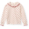 COPENHAGEN COLORS Heart Comb. Crepe Ls Topp M/ Frill Halsbånd