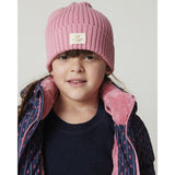 COPENHAGEN COLORS Navy Flower Aop Puffer Long Frill Jakke M/ Teddy Lining