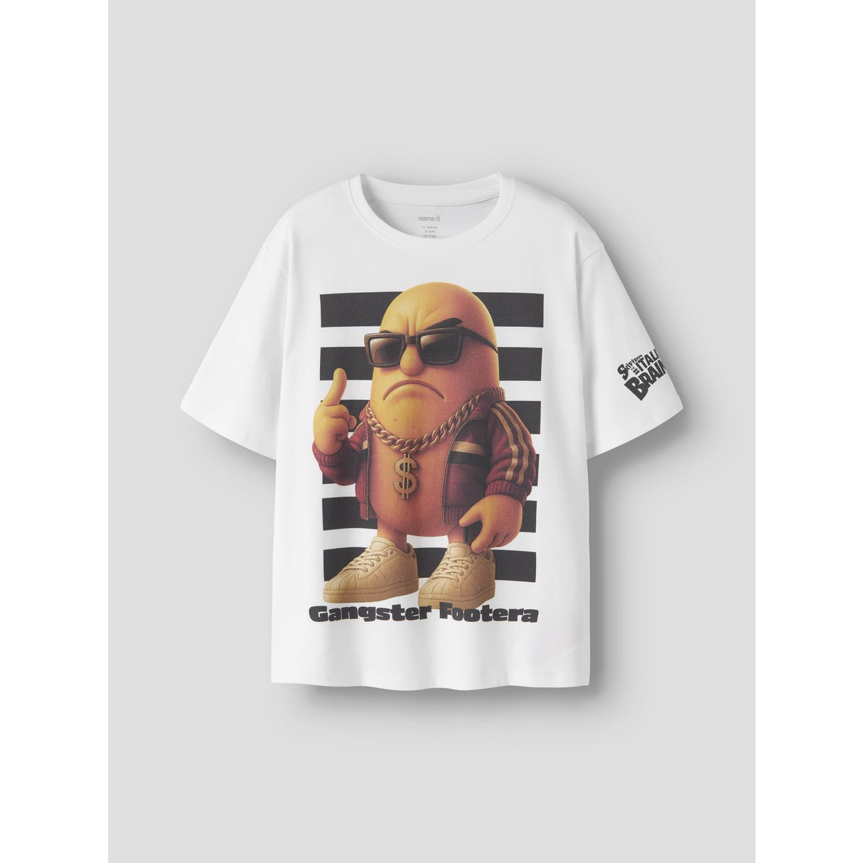 Name It Bright White Nkmasp Brainr Ss Nreg Topp Box Lnoos Vde