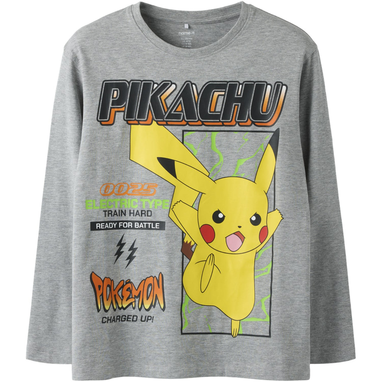 Name It Grey Melange Nkmsyx Pokemon Ls Nreg Topp Box Noos Sky