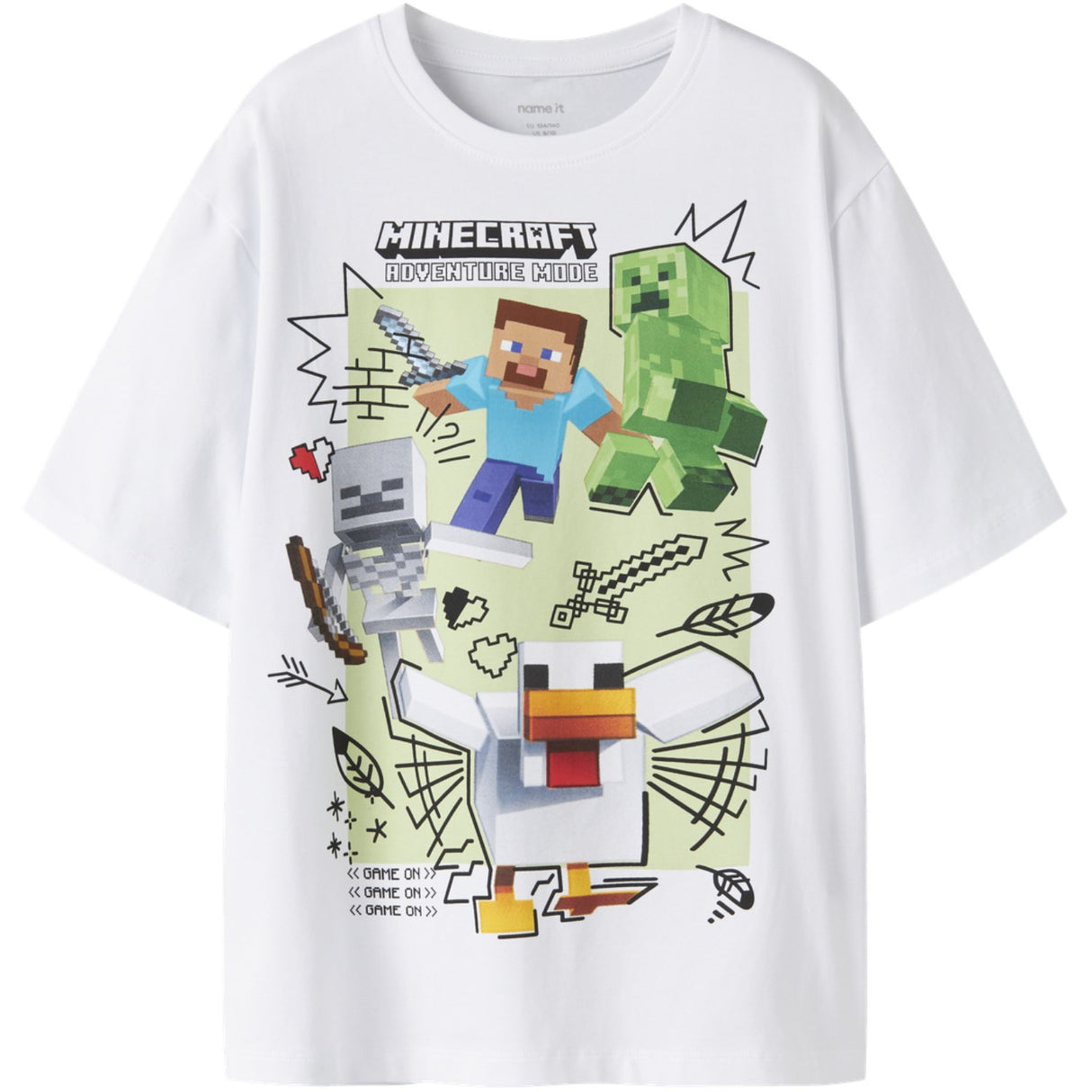 Name It Bright White Nkmsena Minecraft Ss Nreg Topp Box Bfu