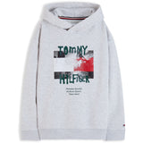 Tommy Hilfiger Grey Heather-Grey Flag Grafitti Hettegenser