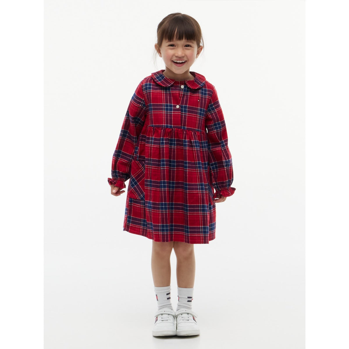 Tommy Hilfiger Medium Red Check-Red Lg Check Rounded Halsbånd Kjole
