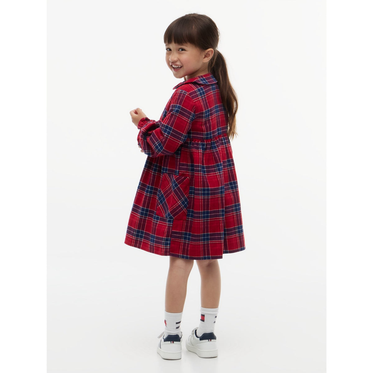 Tommy Hilfiger Medium Red Check-Red Lg Check Rounded Halsbånd Kjole