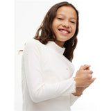 Tommy Hilfiger Off White-White Mock Neck Rib Topp Ls