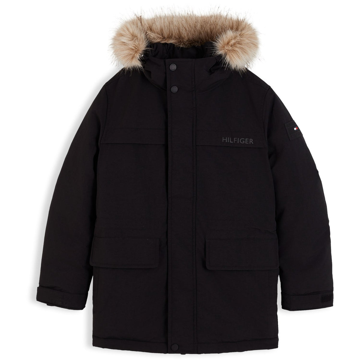 Tommy Hilfiger Black-Black Vattert Parka
