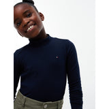 Tommy Hilfiger Dark Blue-Blue Mock Neck Rib Topp Ls