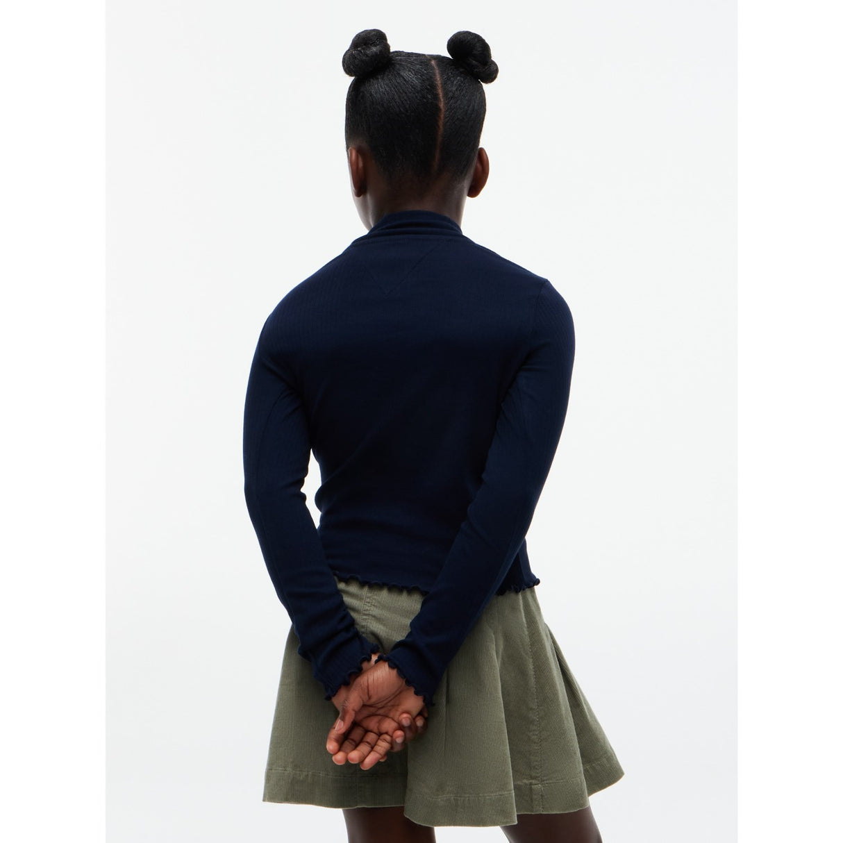 Tommy Hilfiger Dark Blue-Blue Mock Neck Rib Topp Ls